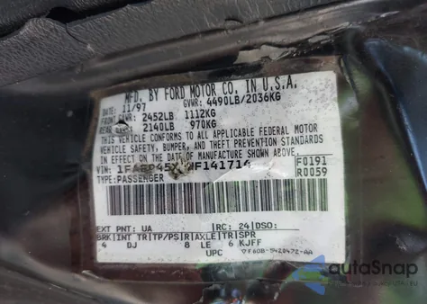 1998 Ford Mustang Gt from USA, damaged, VIN 1FAFP45X9WF141714